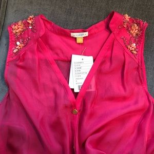 Anthropologie Leifsdottir Beaded Sleeveless Blouse